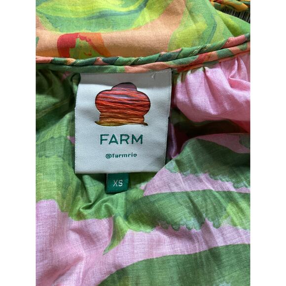 Farm Rio 'Sunrise' Green Scenario Halter Dress Size XS - Picture 4 of 5